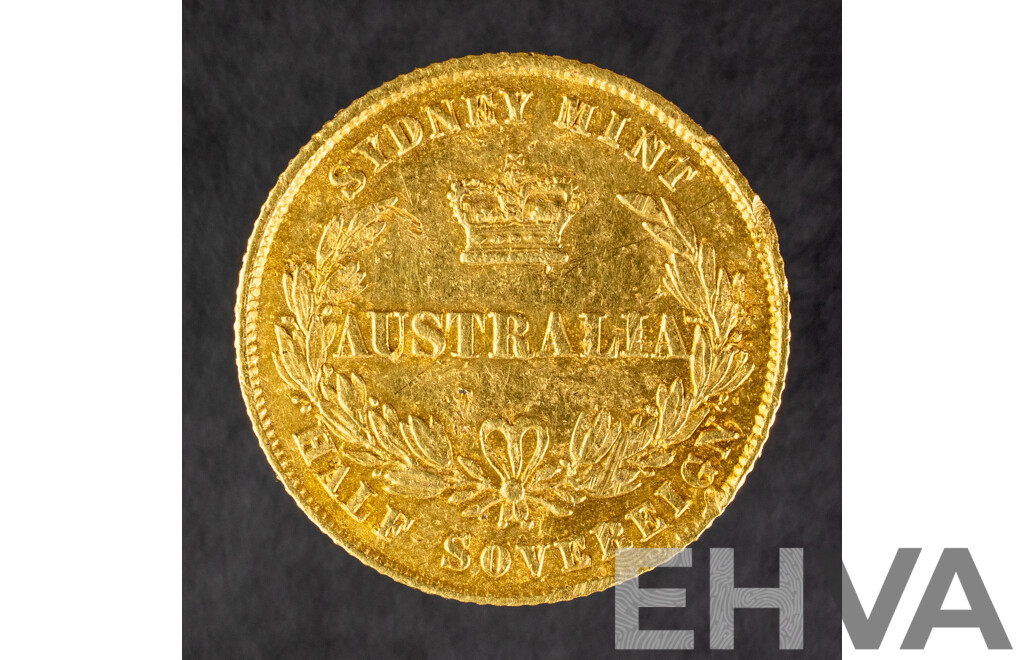 Australian 1864 QV Gold Half Sovereign, Sydney Mint .917