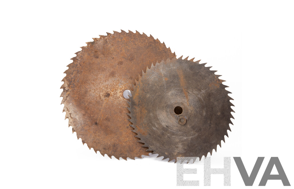 Two Antique Timber Saw Blades
