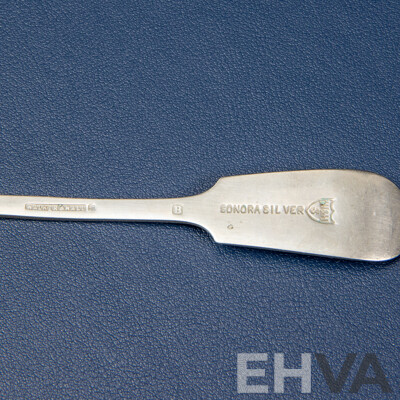 Vintage Silver Butter Knife, Sheffield with Two Silver Plate Knives, Four Walker & Hall Sonora Silver Forks