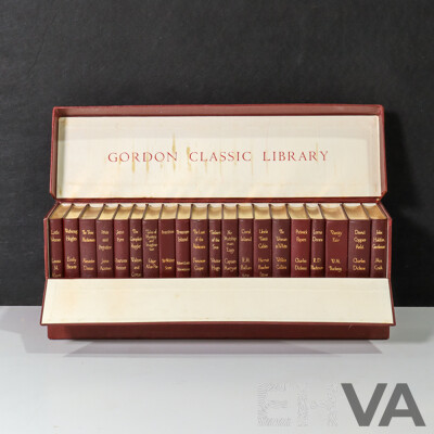 Vintage Box Set Gordon Classic Library Collection of Twenty Classic Novels Including Charles Dickens, Victor Hugo, Edgar Allen Poe, Sir Walter Scott, Jane Austin, Emily Bronte, Harriet Beecher Stowe and More