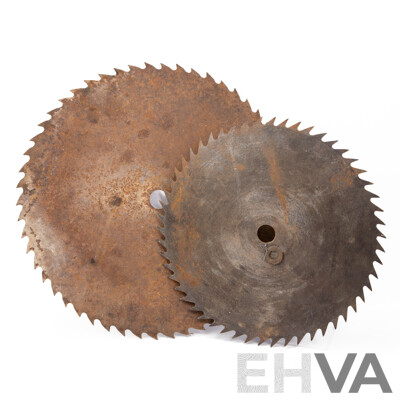 Two Antique Timber Saw Blades