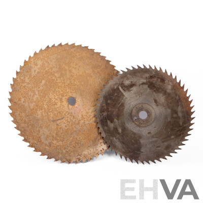 Two Antique Timber Saw Blades