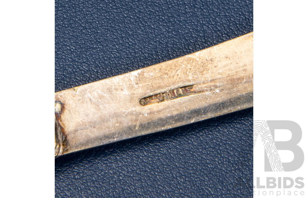 Vintage Silver Butter Knife, Sheffield with Two Silver Plate Knives, Four Walker & Hall Sonora Silver Forks