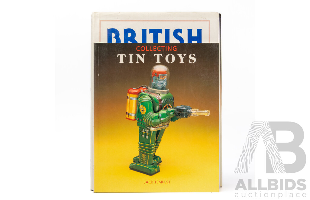 Nine Books Relating to Vintage Toys Including Post War Tin Plate Toys, Tinplate Toys, Motorcycle Toys, Collecting Tin Toys, Collecting Toys, British Tin Toys, Encyclopedia of Metal Toys, Golden Age of Automotive Toys, Automata & Mechanical Toys