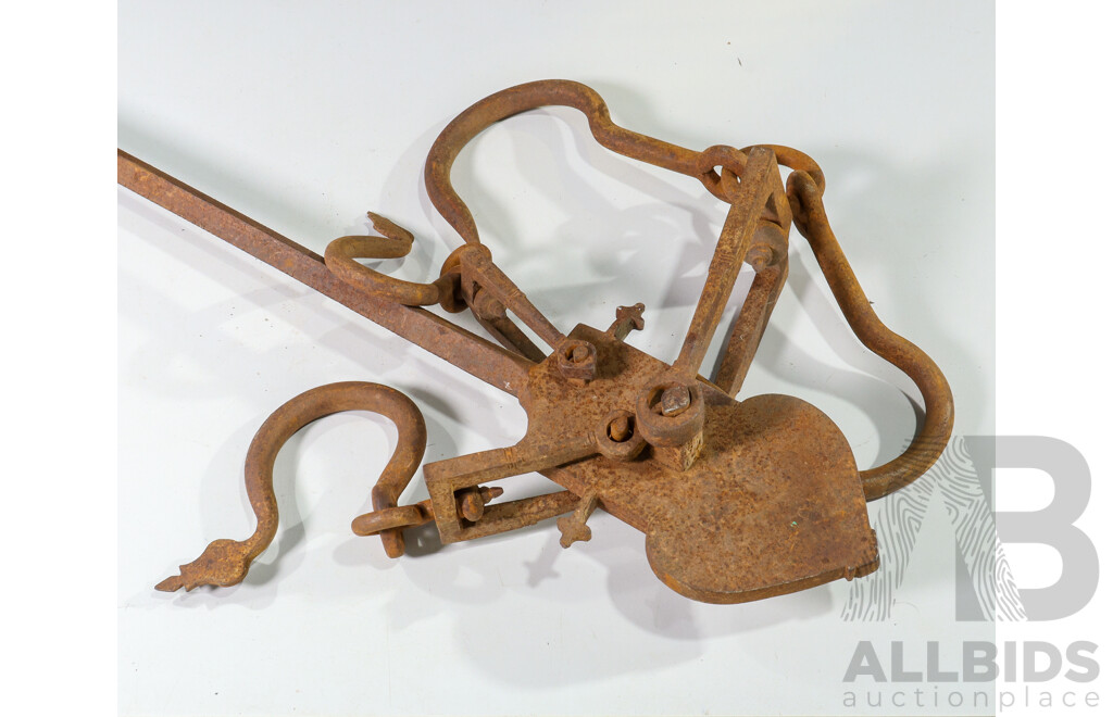Antique Wrought Iron Hanging Scales, 150 to 500 Pound