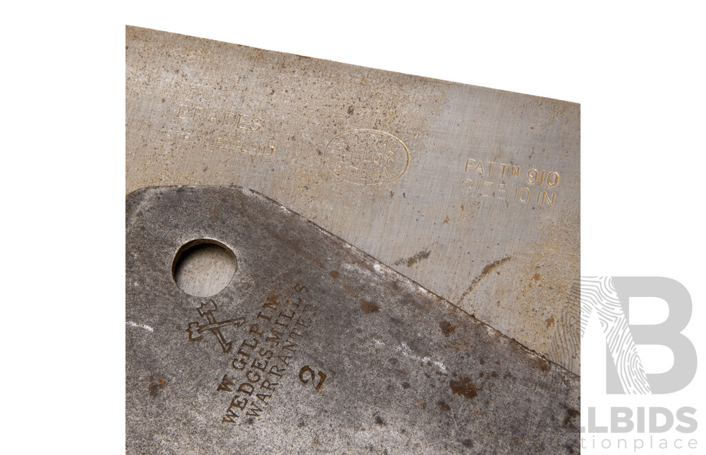 Collection of Vintage Butchers Tools Including Knife Bucket, Henry Boker Meat Saw, Brades and W.Gilpin Wedge-Mills Meat Clevers, Frosts and Mundial Knives, Sharpening Steel