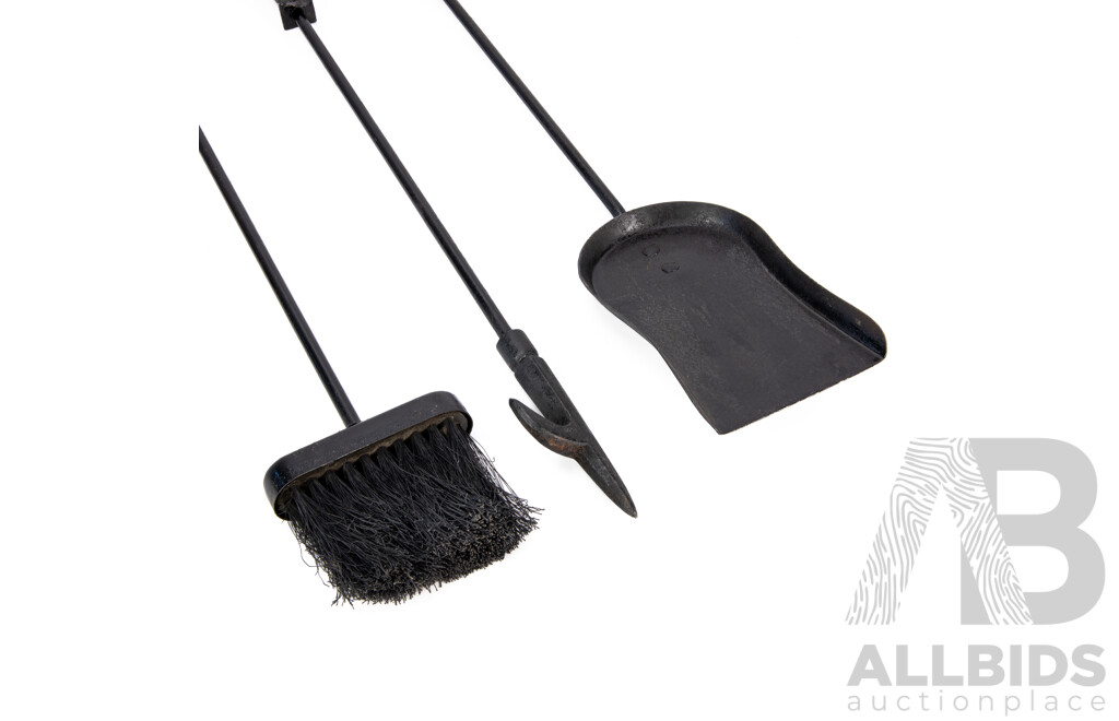 Vintage Wrought Iron Fireplace Tool Set