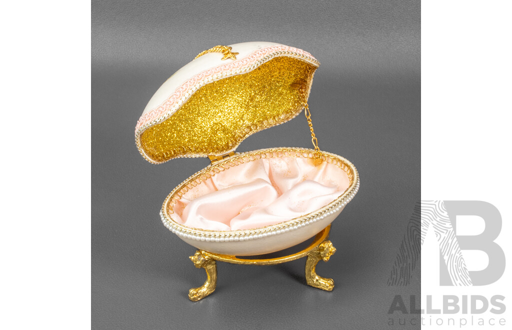 Collection of Antique Ruby Glass Condiment Holders with Japanese Dish, Knife, Bowl and Goose Egg Trinket Box