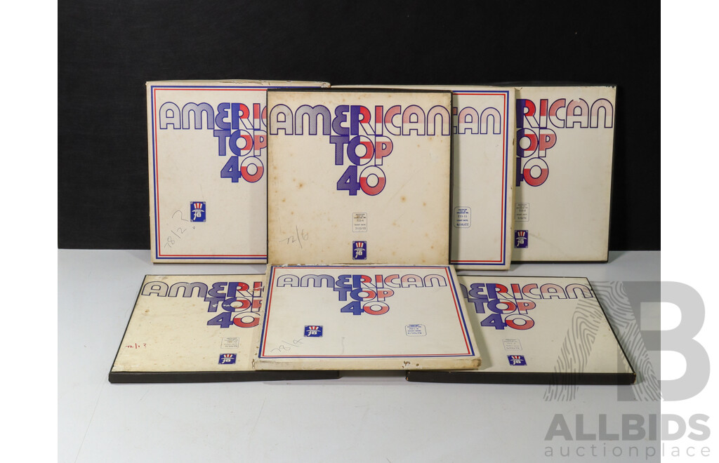 Seven Boxed American Top 40 Vinyl Record Sets 1972, 1977, 1978