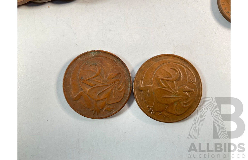 Collection of Australian Copper Coins Including Sixty Four Pennies Spanning 1912 to 1952, Thirty Six Half Pennies Spanning 1911 to 1964 Including 1912H, 1917I, 1939 Kangaroo Reverse...............