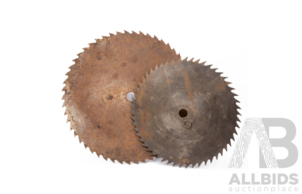 Two Antique Timber Saw Blades