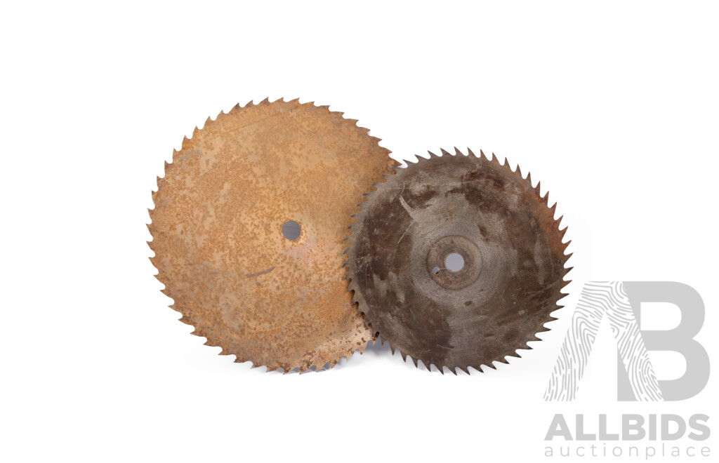 Two Antique Timber Saw Blades