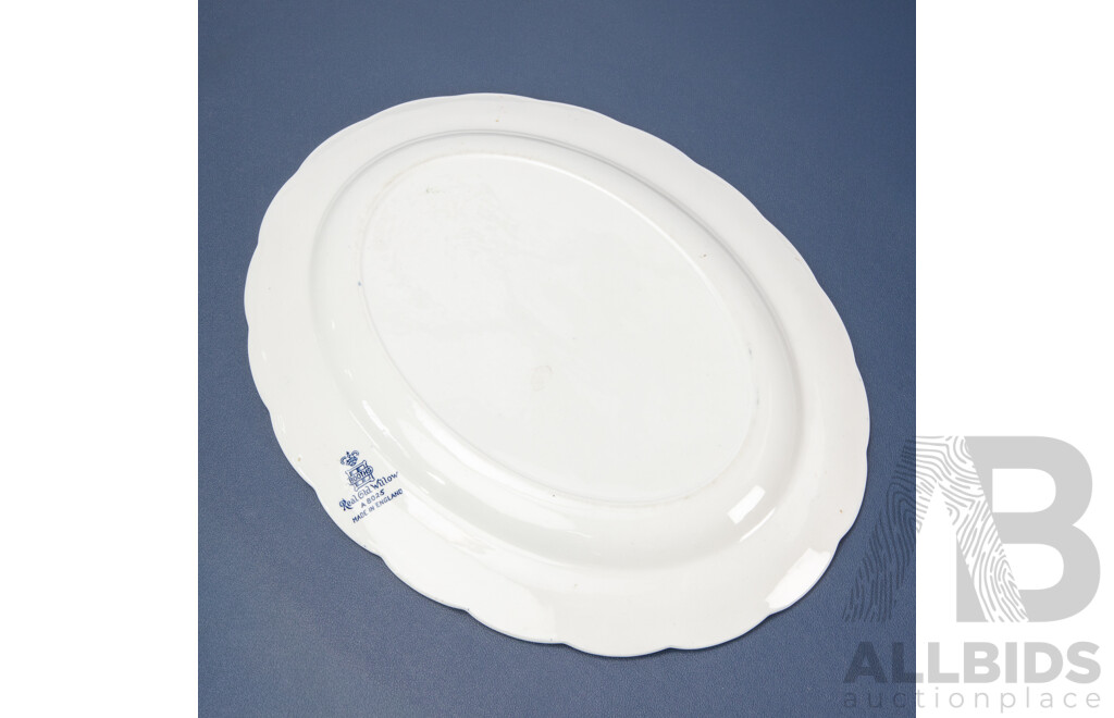 Anitique Booths Real Old Willow Scallop Edged Serving Platter A8025, Made in England
