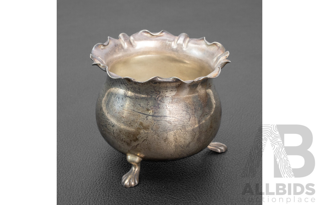 Edwardian Sterling Silver Tri Footed Sugar Bowl, William Hutton & Sons Ltd, Birmingham, 1905