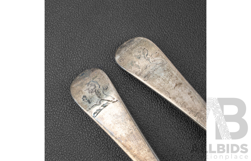 Two Antique Sterling Silver Spoons, London