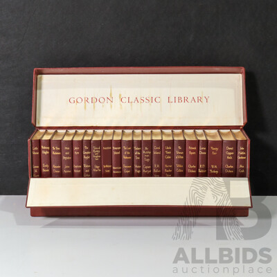 Vintage Box Set Gordon Classic Library Collection of Twenty Classic Novels Including Charles Dickens, Victor Hugo, Edgar Allen Poe, Sir Walter Scott, Jane Austin, Emily Bronte, Harriet Beecher Stowe and More
