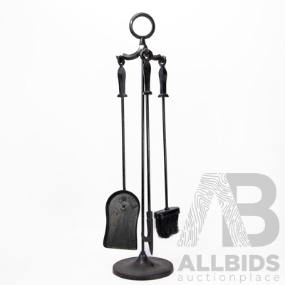 Vintage Wrought Iron Fireplace Tool Set