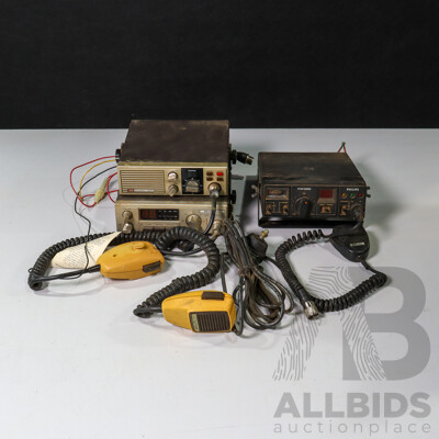 Three Vintage UHF/VHF Forty Channel CB Radios Including Phillips FM320. GME TX472S, Electrophone TX470S