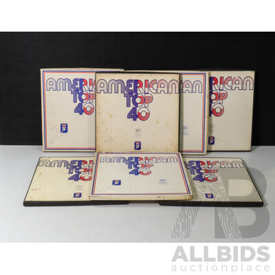 Seven Boxed American Top 40 Vinyl Record Sets 1972, 1977, 1978