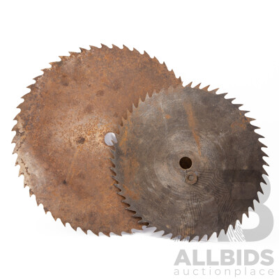 Two Antique Timber Saw Blades