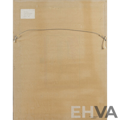 P.C. Perrin (20th Century, Australian), Jugs & Jars (1990), Mid-Century Style Original Oil on Canvas Board, 70 x 55 cm (frame)