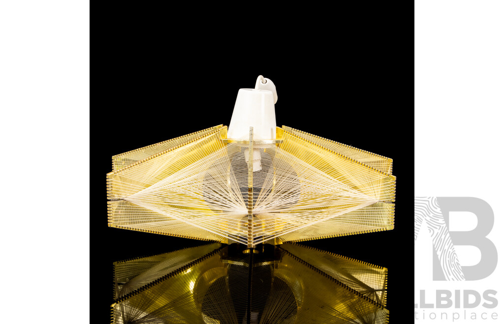 Mid-Century Modern String Pendant Light Fitting in Gold Filament