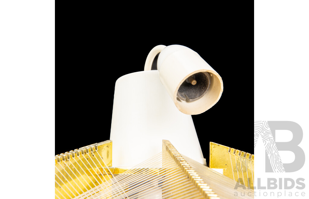 Mid-Century Modern String Pendant Light Fitting in Gold Filament