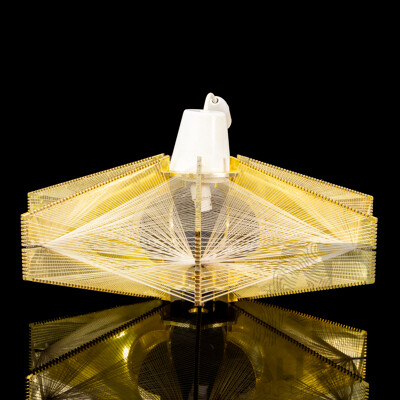 Mid-Century Modern String Pendant Light Fitting in Gold Filament
