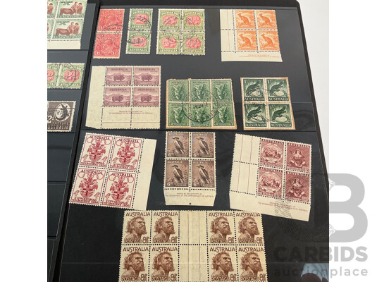 Australian Predecimal Stamps, Blocks and Pairs