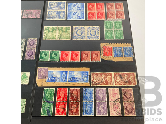 Great Britain Stamps, QV to QE2, Pairs, Blocks, Mint Hinged