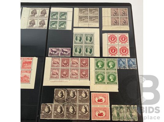 Australian Predecimal Stamp Blocks, Produce Food, Mint Hinged