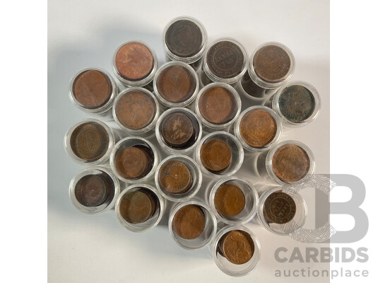 Collection of Australian Pennies and Half Pennies, Examples Spanning 1911 to 1964 - Approximately 4.6 Kilograms