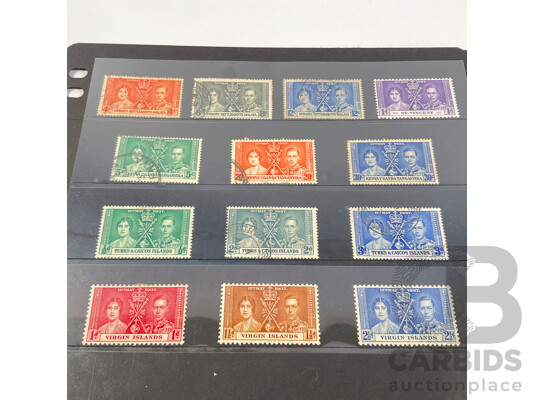 Great Britain 1937 KGVI Coronation Stamps, Various Countries