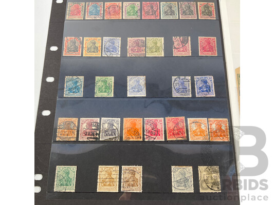 Germany 1920-1946 Stamps, Soviet Occupation Set, Blocks, Saxony, Germania Thin Paper Variety