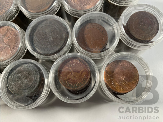 Collection of Australian Pennies and Half Pennies, Examples Spanning 1911 to 1964 - Approximately 5.4 Kilograms