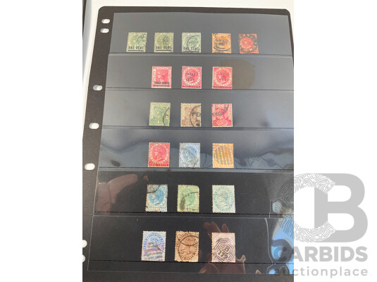 Collection of Great Britain and Territories Stamps Including Rare 1800's QV Straits Settlements Set, Barbados QV, 1900's Great Britain KGV Blocks to One Shilling, Cyprus and Dominica