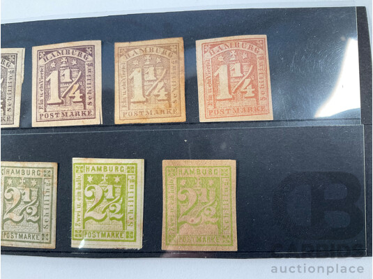 Collection of 1864 German Hamburg Stamps