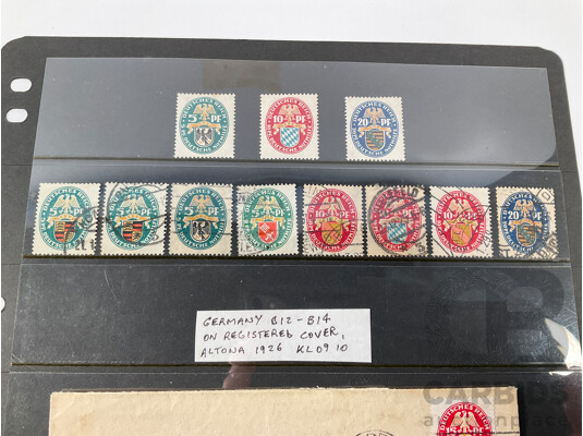German 1920's Stamp and Covers Set Including Mint Hinged and Altona 1926 Registered