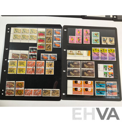 Collection of Australian Stamp Blocks, Strips and Pairs Including Mints, Predecimal, Antarctic Territory, Salvage, Sets