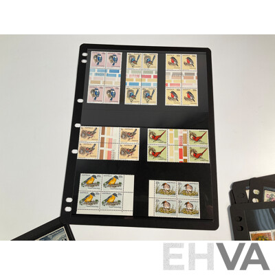 Collection of Australian Stamp Blocks, Strips and Pairs Including Mints, Predecimal, Antarctic Territory, Salvage, Sets