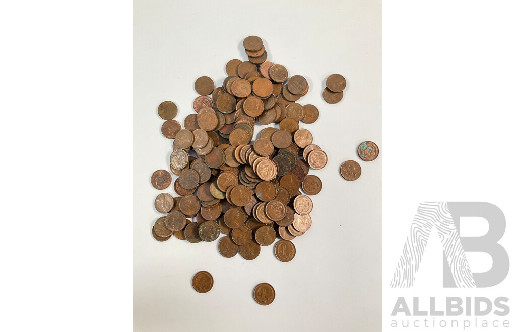 Australian One and Two Cent Coins, Examples Spanning 1966 to 1980's - Approximately 1.5 Kilograms