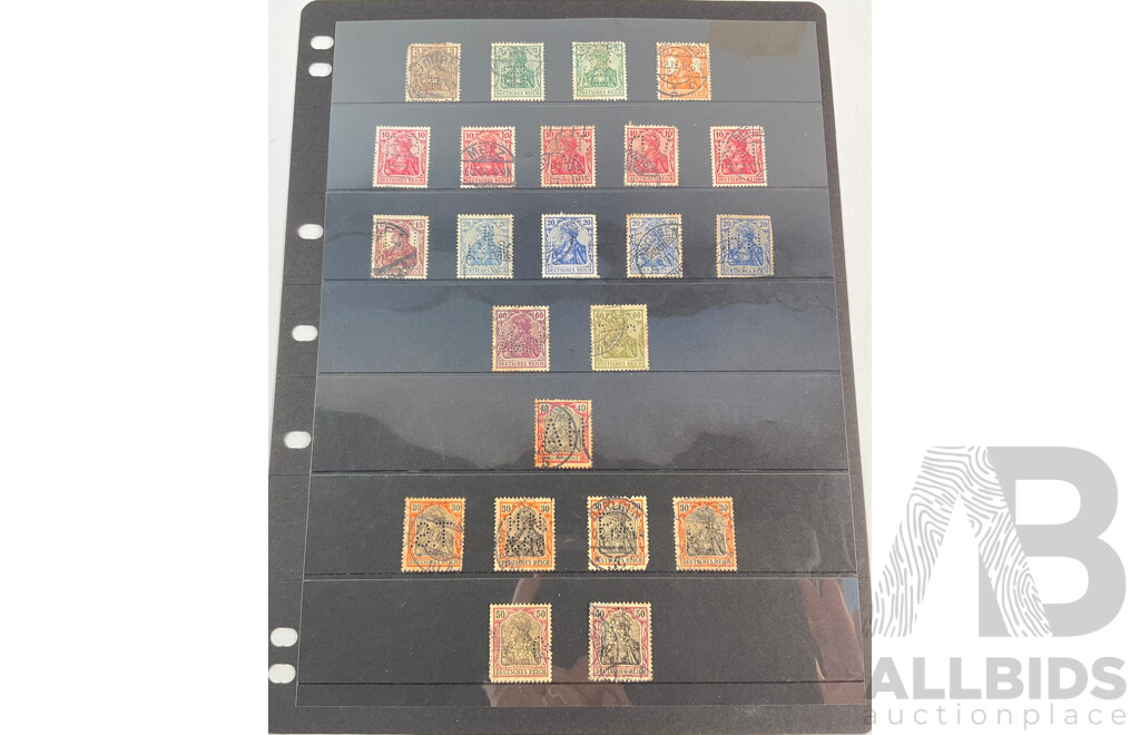 Germania 1900's Stamps, All Perfins