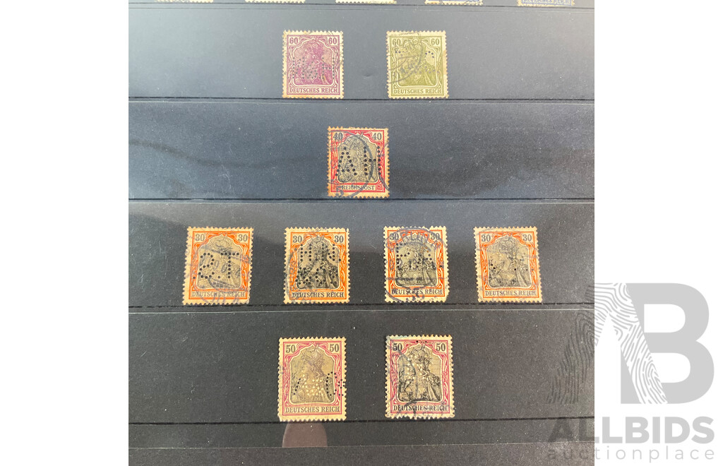 Germania 1900's Stamps, All Perfins