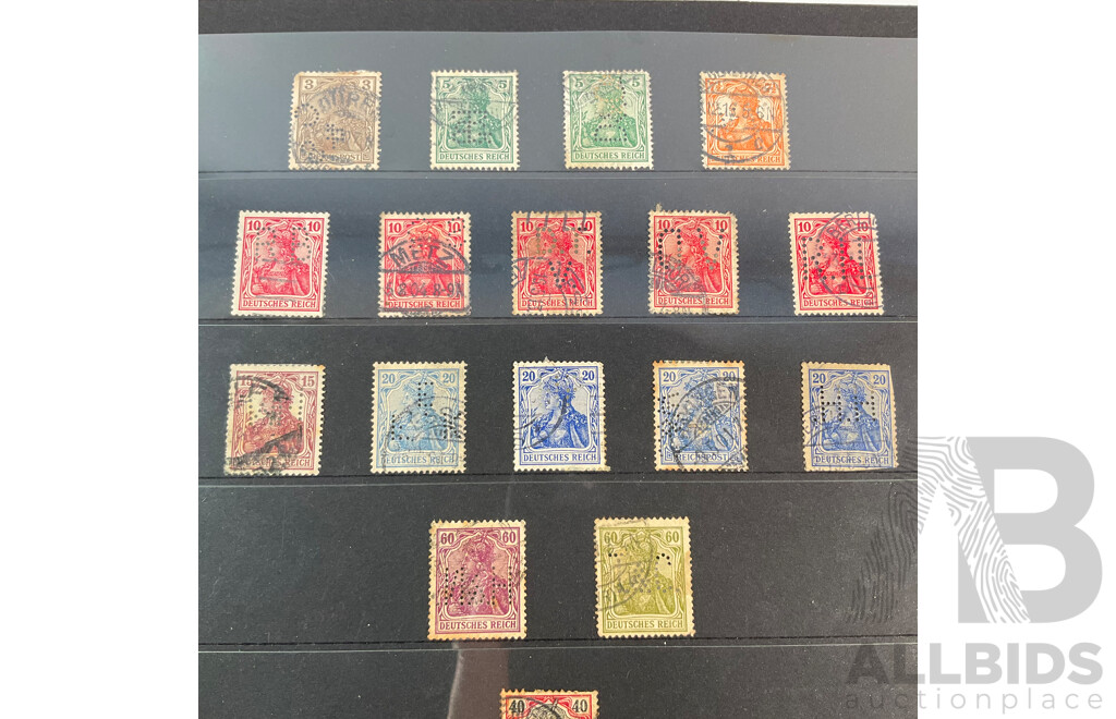 Germania 1900's Stamps, All Perfins