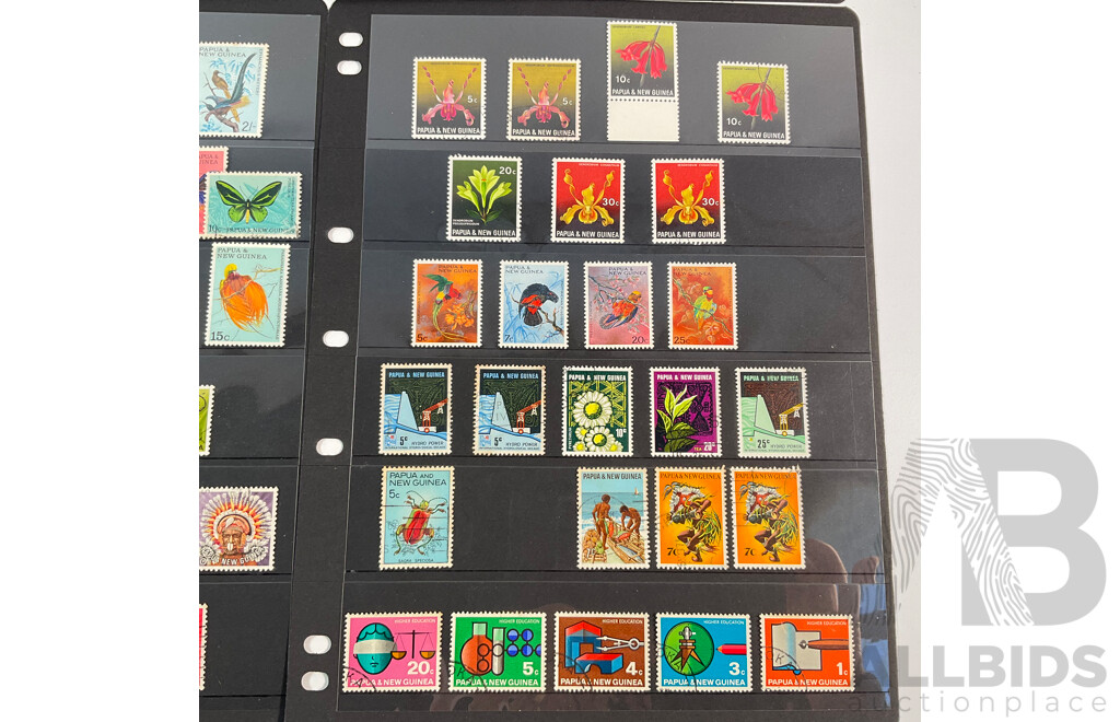 Collection of Papua New Guinea Including Mint Hinged Blocks