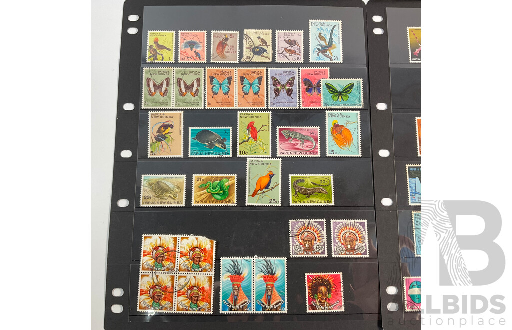 Collection of Papua New Guinea Including Mint Hinged Blocks