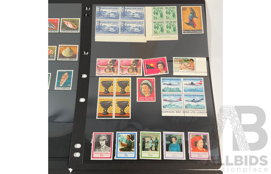 Collection of Papua New Guinea Including Mint Hinged Blocks