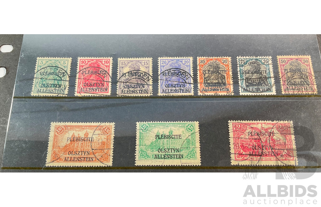German 1920's Stamps, German Colonies, Plebiscite Overprints