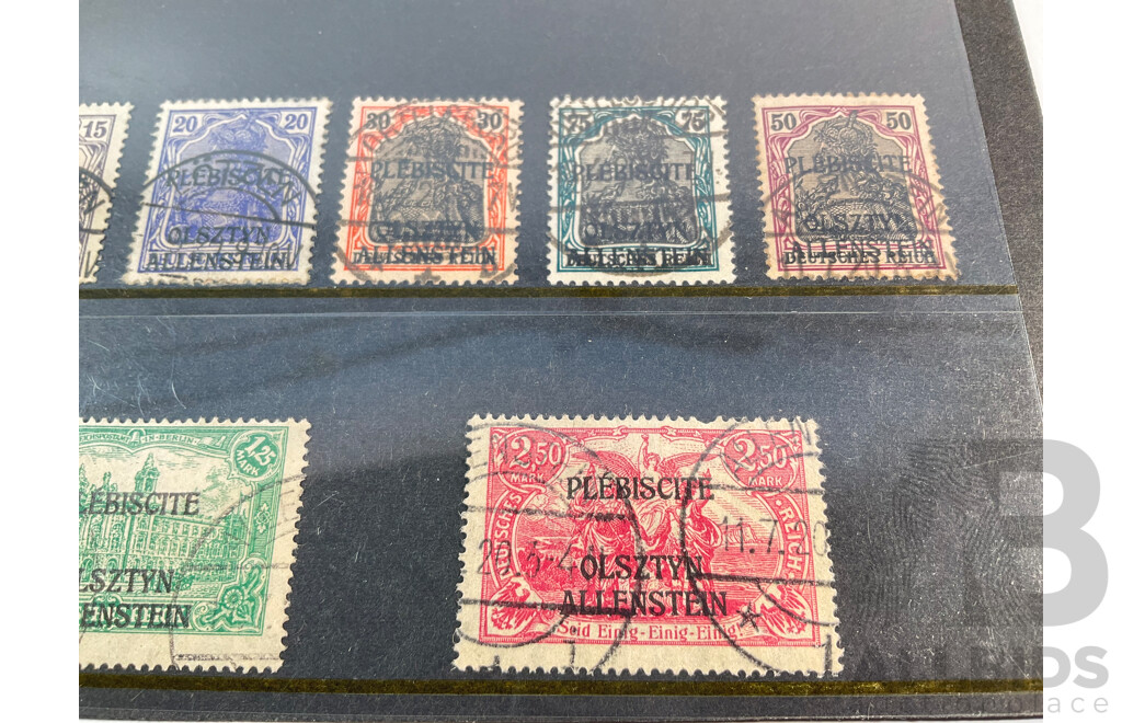 German 1920's Stamps, German Colonies, Plebiscite Overprints