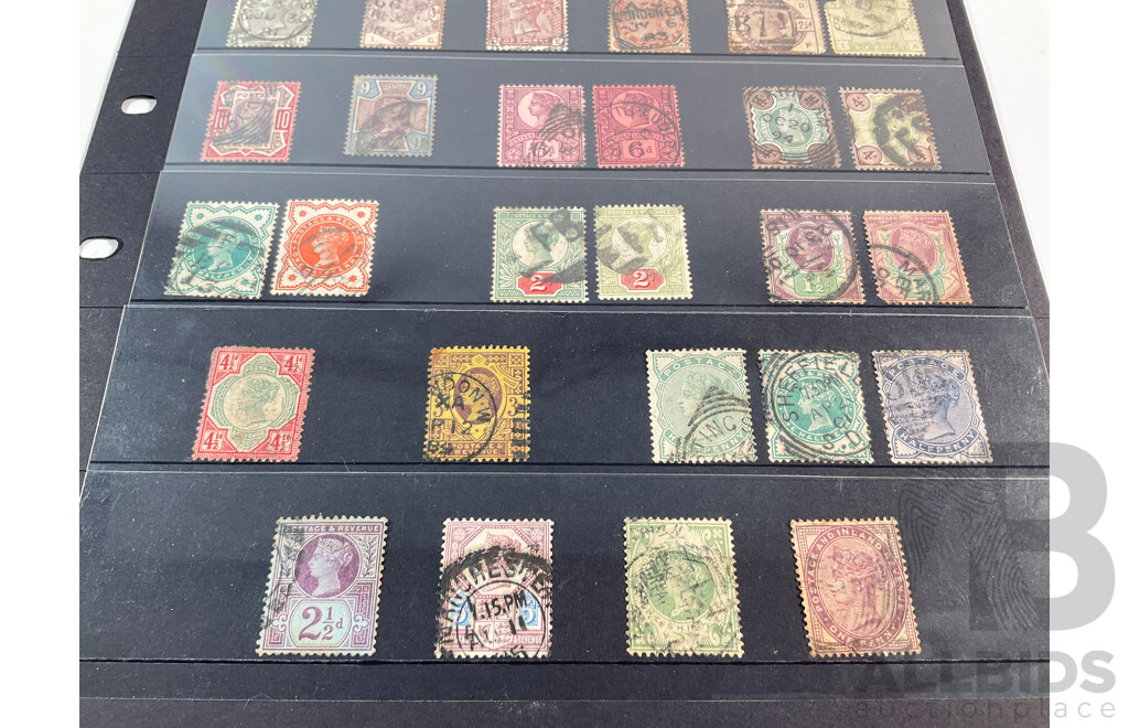 Collection of Great Britain Stamps Including Penny Reds and Blues, QV Jubilee Set